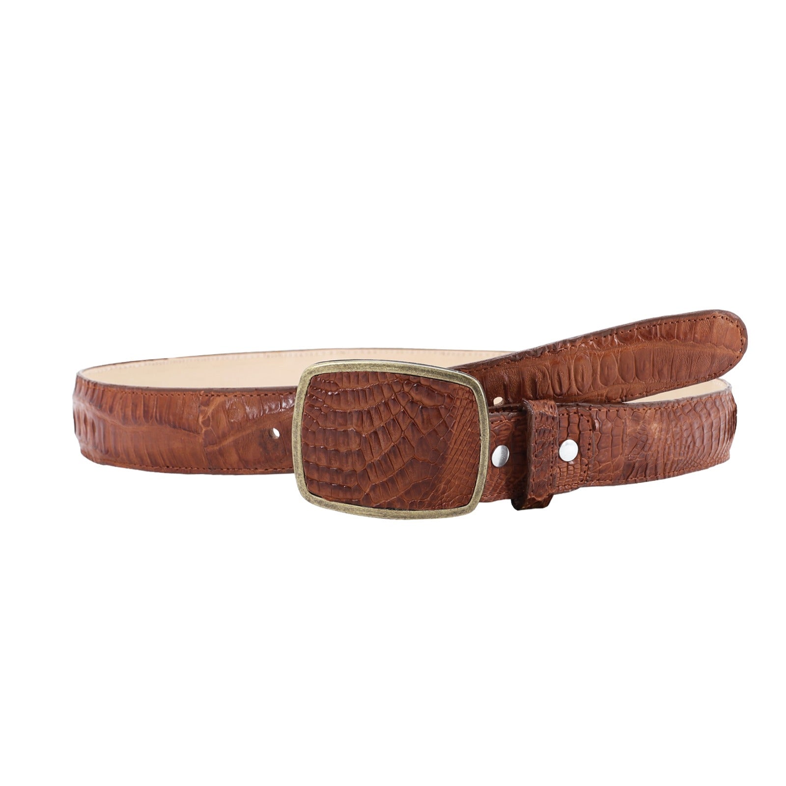 Cinto HC Cocodrilo Cognac