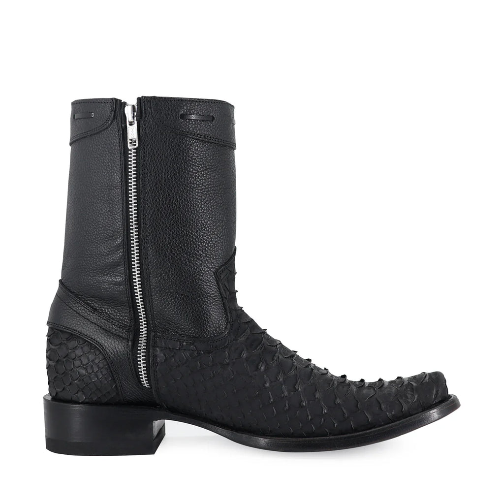 Botín Dylan Python Nobuck Negro