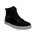 Sneakers Casuales en piel de Pitón Nobuck color Tabaco