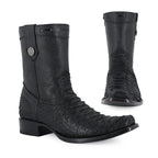 Botín Dylan Python Nobuck Negro