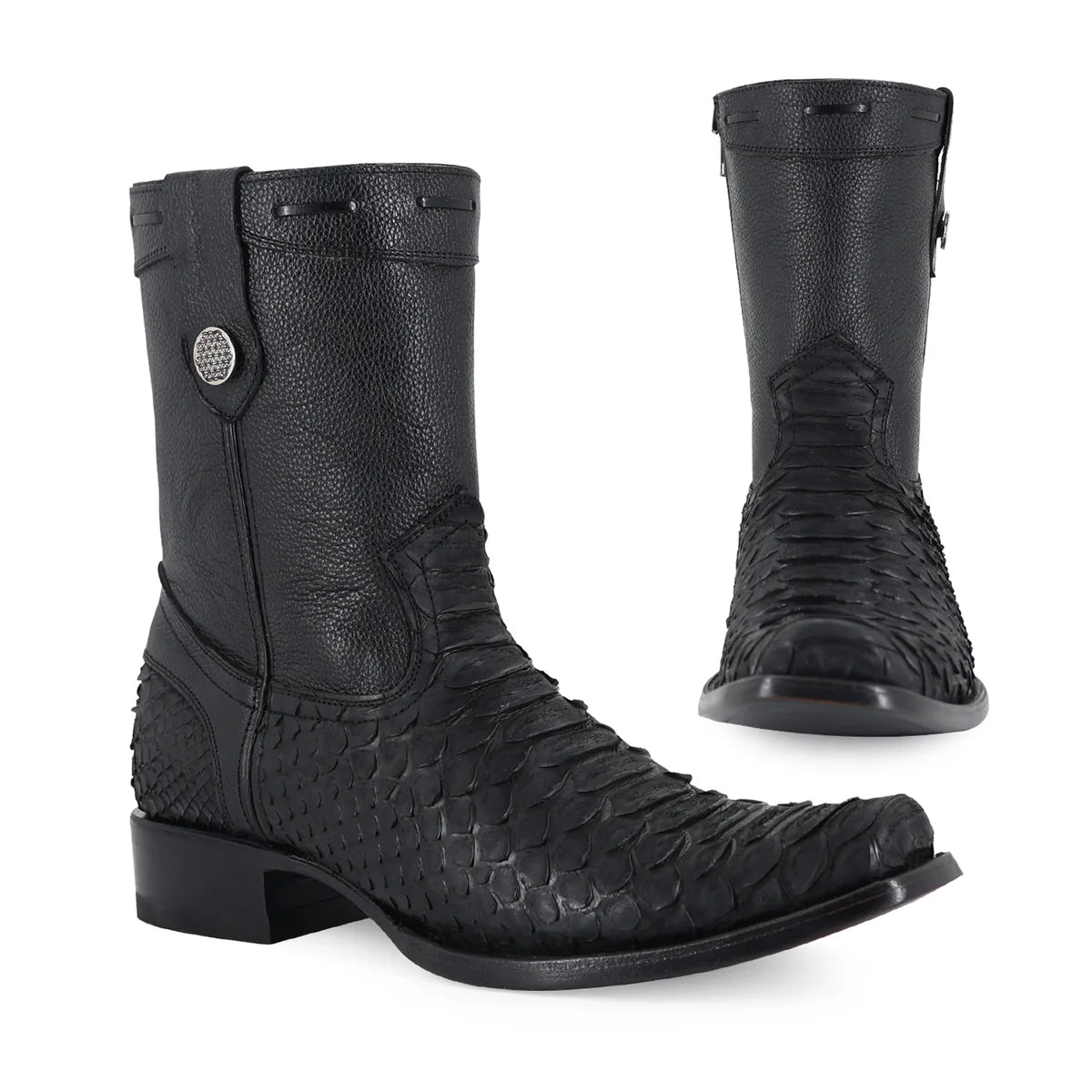 Botín Dylan Python Nobuck Negro