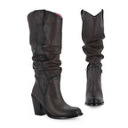 Bota Casual Alta en piel de Res color Chocolate