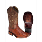 Bota Bulldog en piel de Avestruz color Bruciato Brandy