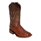 Bota Bulldog en piel de Avestruz color Bruciato Brandy