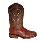 Bota Bulldog en piel de Avestruz color Bruciato Brandy