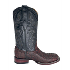 Bota Bulldog en piel de Pitón color Black Cherry