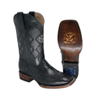 Bota Bulldog en piel Lizard color Negro