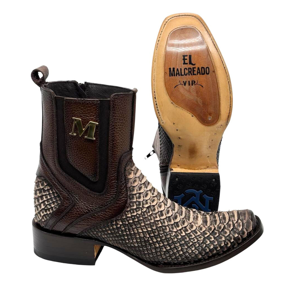 Botín en piel de Pitón color Orix
