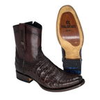 Botín en piel de Caimán color Tabaco