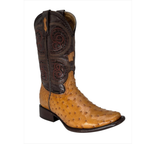 Bota Dubai en piel de Avestruz color Cacahuate