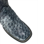Bota Bulldog en piel de Avestruz color Talco Blue