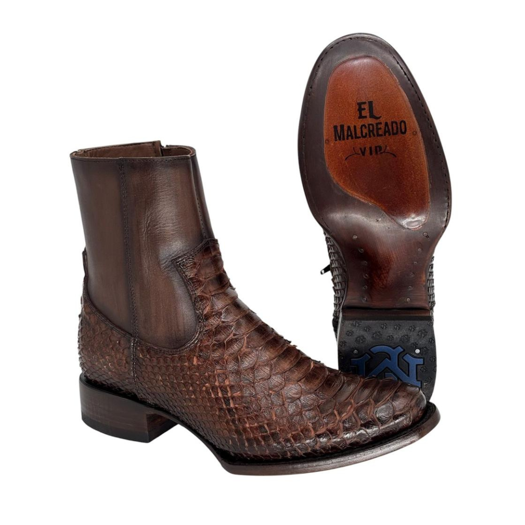 Botín Catrín Python Tabaco