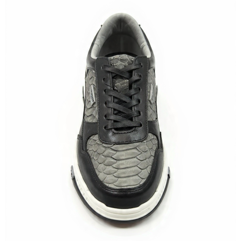 Sneakers en piel de Pitón Gris Nobuck