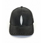 Gorra en Piel de Mantarraya con Diamante con Red