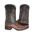 Bota Dubai en piel de Avestruz color Tabaco con Cinto