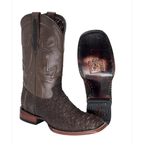 Bota Bulldog en piel de Pitón Nobuck color Tabaco