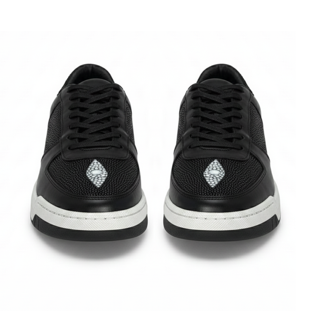 Sneakers en piel de Mantarraya con Diamante