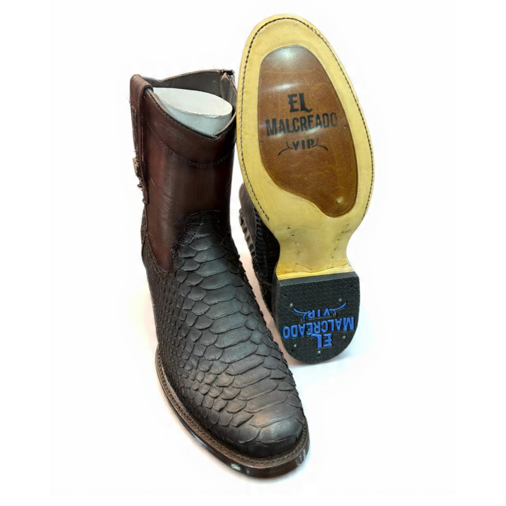 Botín Moy Python Nobuck Tabaco