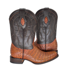 Bota Oval en piel de Caimán color Cognac
