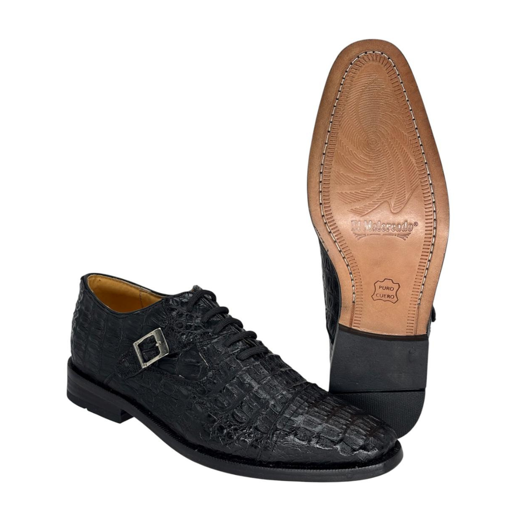 Zapato de Vestir en piel de Caimán color Negro
