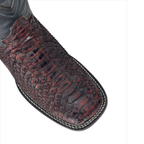 Bota Bulldog en piel de Pitón color Black Cherry