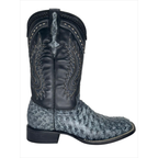 Bota Bulldog en piel de Avestruz color Talco Blue