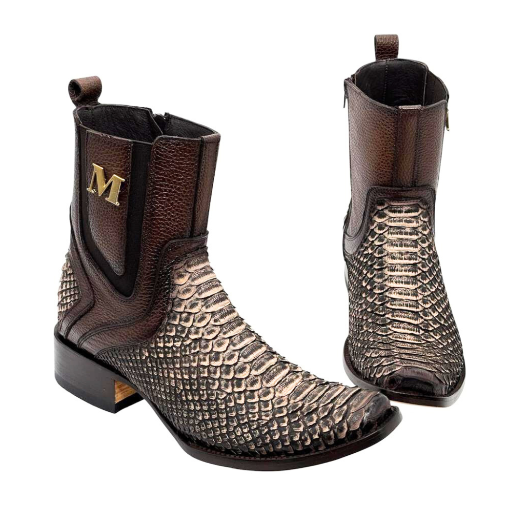 Botín en piel de Pitón color Orix