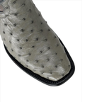 Bota Dubai en piel de Avestruz Gris
