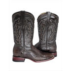Bota Bulldog en piel de Pata de Avestruz color Tabaco
