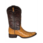 Bota Dubai en piel de Avestruz color Cacahuate