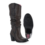Bota Casual Alta en piel de Res color Chocolate