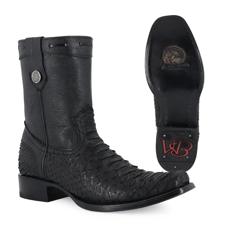 Botín Dylan Python Nobuck Negro