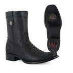 Botín Dylan Python Nobuck Negro