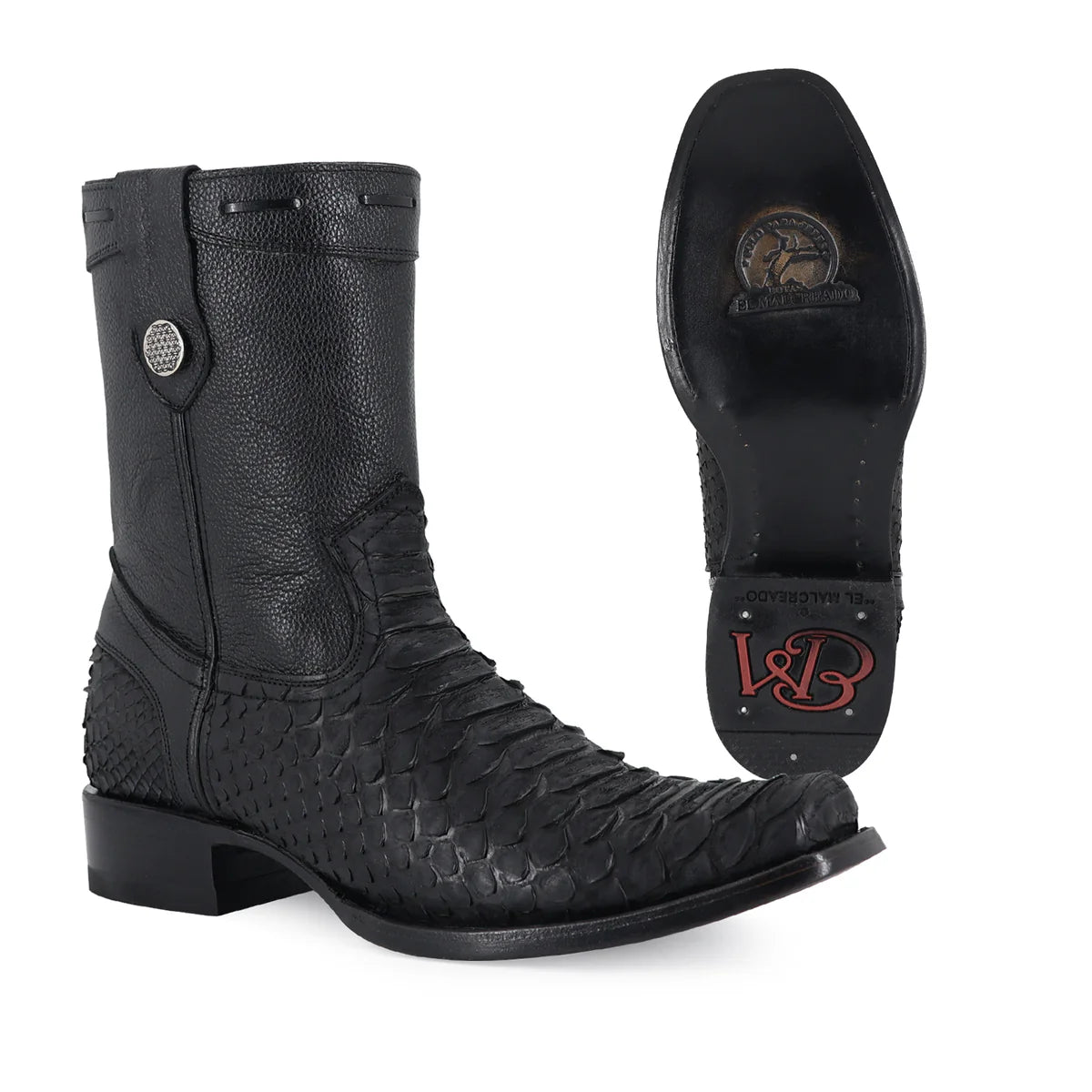 Botín Dylan Python Nobuck Negro