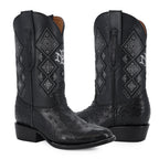 Bota Avestruz Oval Negro