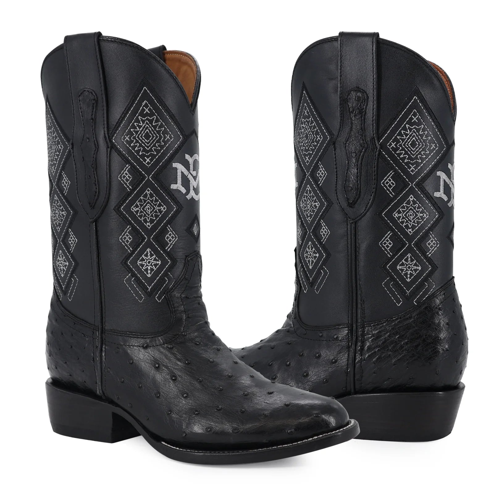 Bota Avestruz Oval Negro