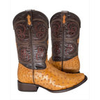 Bota Dubai en piel de Avestruz color Cacahuate