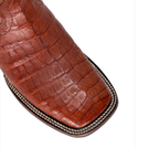 Bota Bulldog en piel de panza de Caimán color Cognac