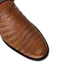 Bota Oval en piel de Caimán color Cognac