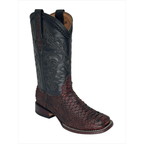 Bota Bulldog en piel de Pitón color Black Cherry
