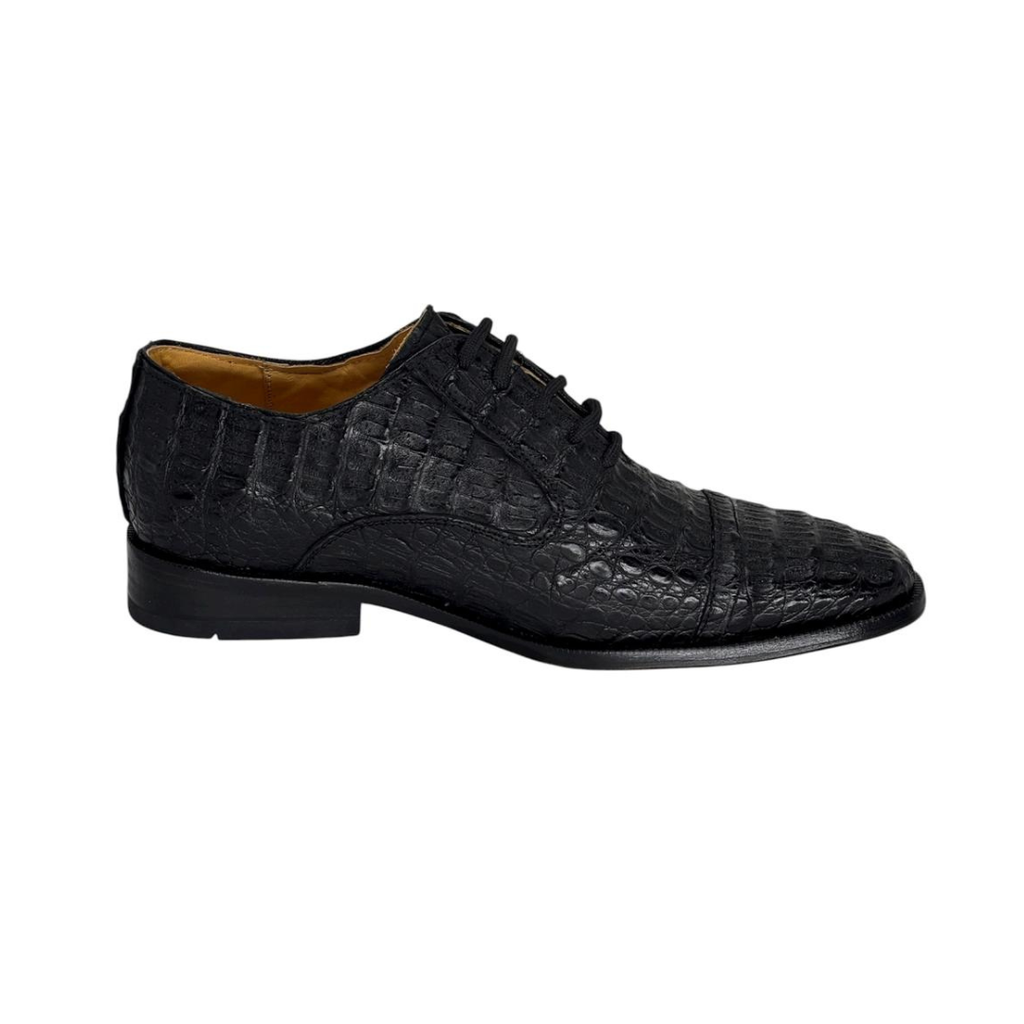 Zapato de Vestir en piel de Caimán color Negro