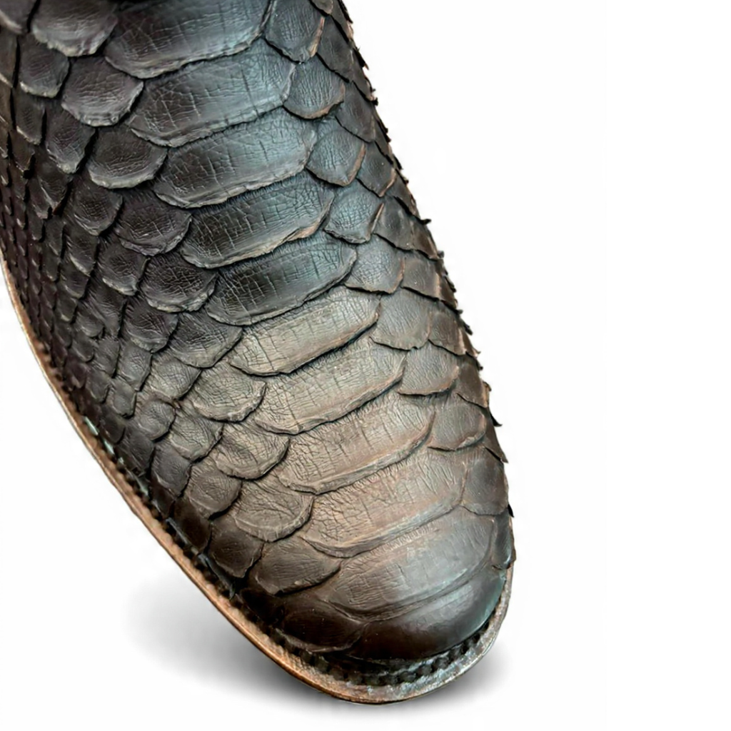 Botín Moy Python Nobuck Tabaco