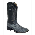 Bota Bulldog en piel de Avestruz color Talco Blue
