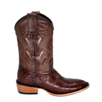 Bota Oval en piel de Alligator color Tabaco