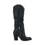 Bota Casual Alta de piel de Res color Negro