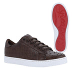 Sneakers en piel de Avestruz color Tabaco