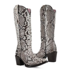 Botas Vaqueras altas en piel de Pitón Natural