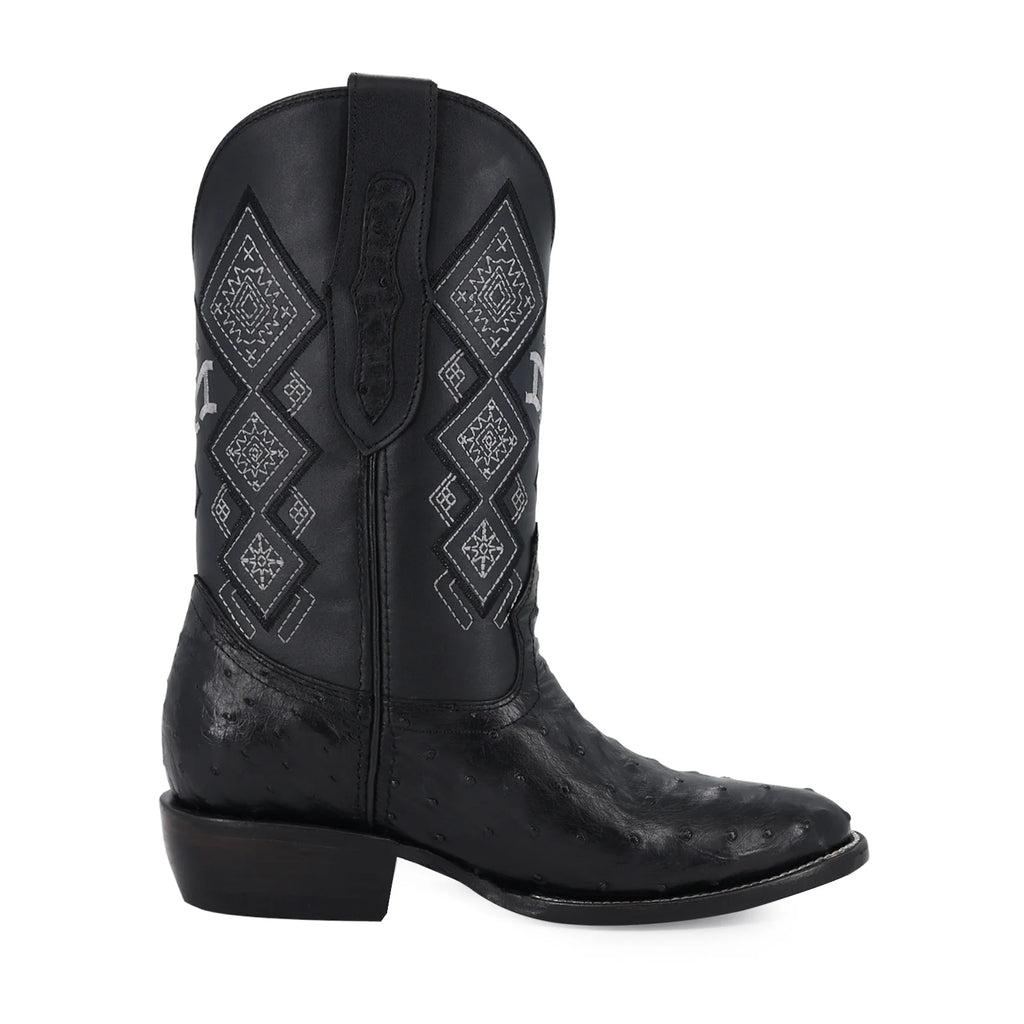 Bota Avestruz Oval Negro