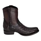 Botín en piel de Caimán color Tabaco