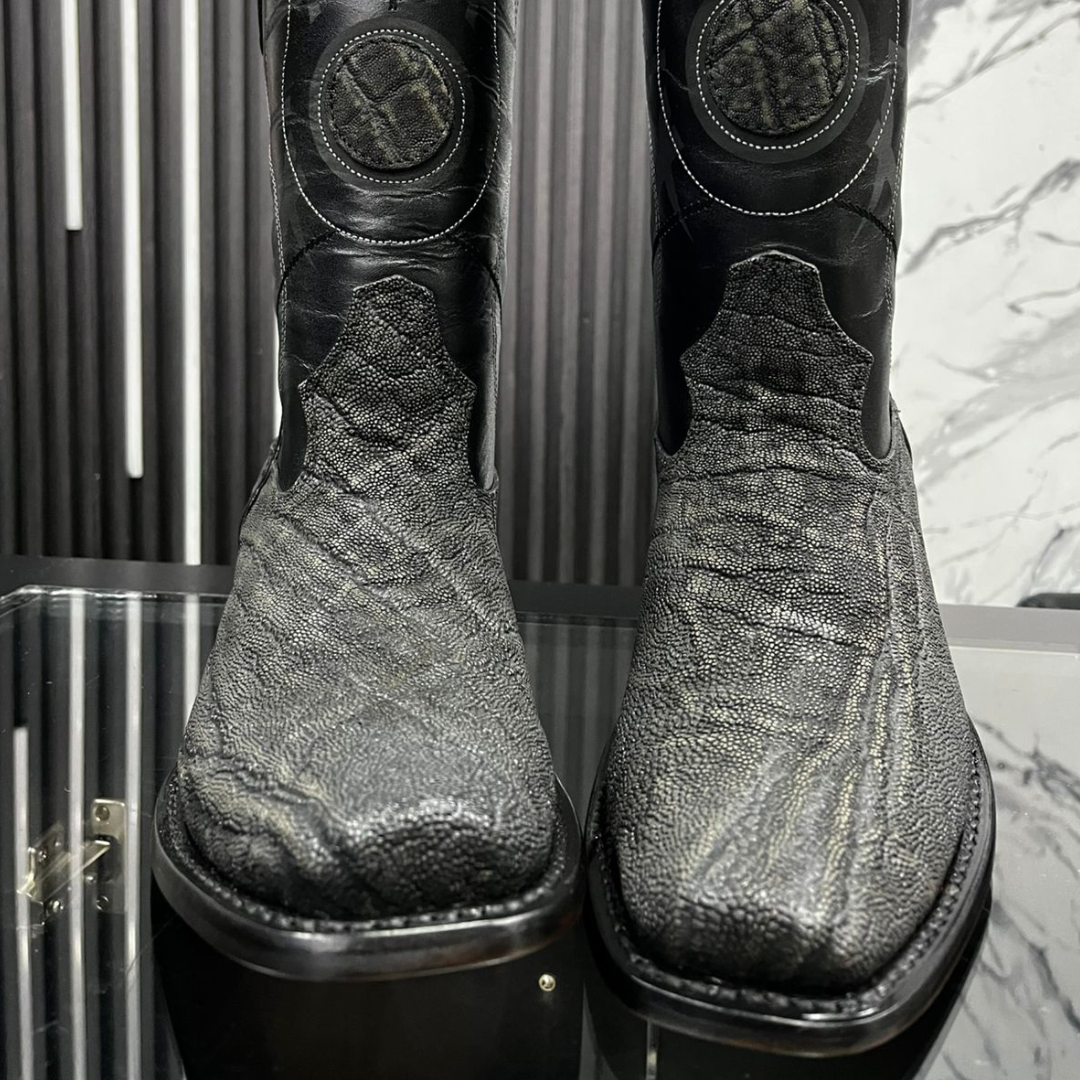 Bota Dubai en piel de Elefante Gris